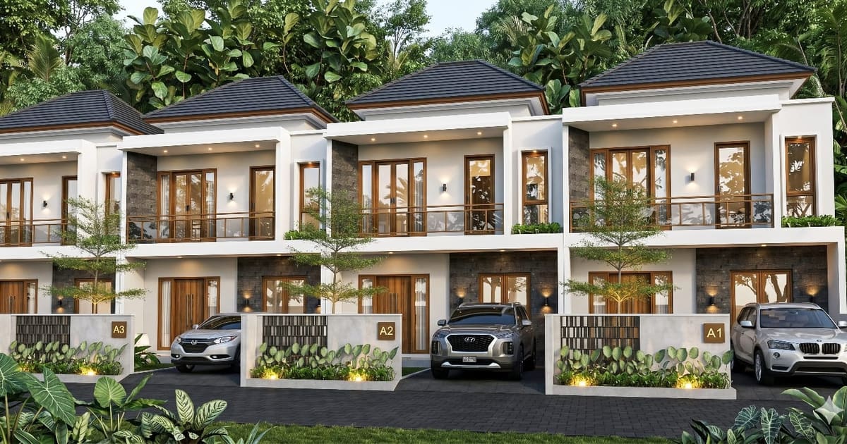 Properti Hak Milik Townhouse Modern 3 Kamar Tidur Di Tabanan | Shm | Indent | Taman Pribadi in Tabanan 