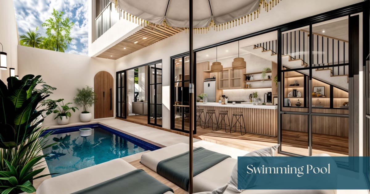 Vila Hak Milik Villa Modern Tropis 3 Kamar Tidur Dengan Kolam Renang Pribadi & Rooftop Di Munggu in Munggu