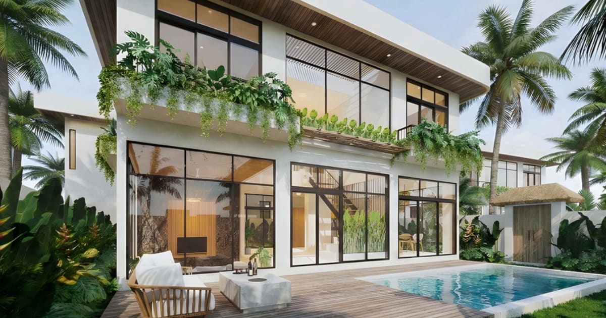 Leasehold Villa Modern Tropical 3 Bedroom Villa – 30 Years Leasehold – Fully Furnished in Kerobokan