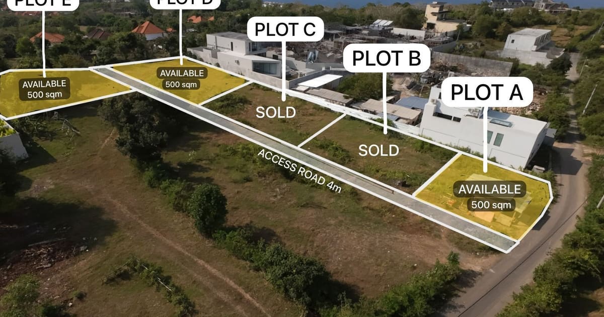 Freehold Land Prime 5-Are Ocean View Land In Pandawa – Tourism Zoning in Ungasan