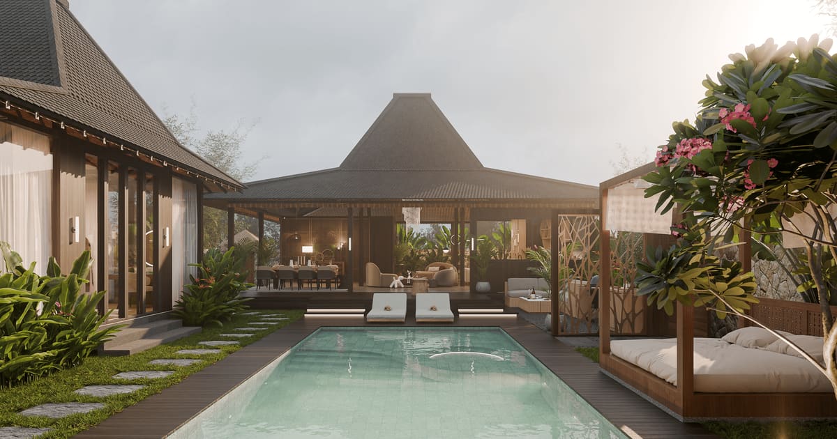Leasehold Villa Luxurious Modern Balinese Style Villa In Pandawa in Ungasan