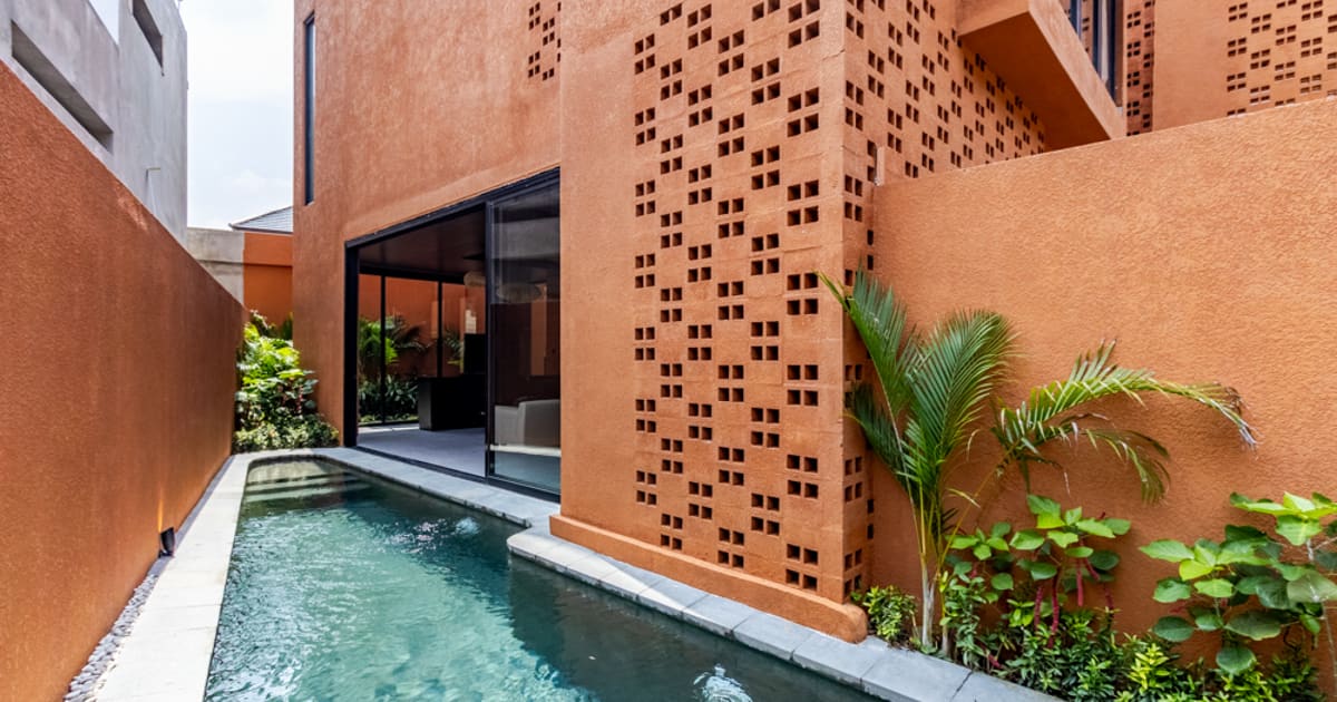 Leasehold Villa Unique Earth Tone 2br Villa For Lease In Canggu in Canggu